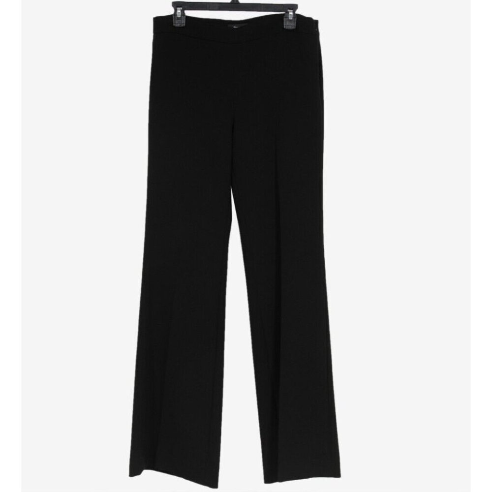 Theory Women Clean Flare Pants Size US 10 Black Crepe Triacetate Dress Trouser